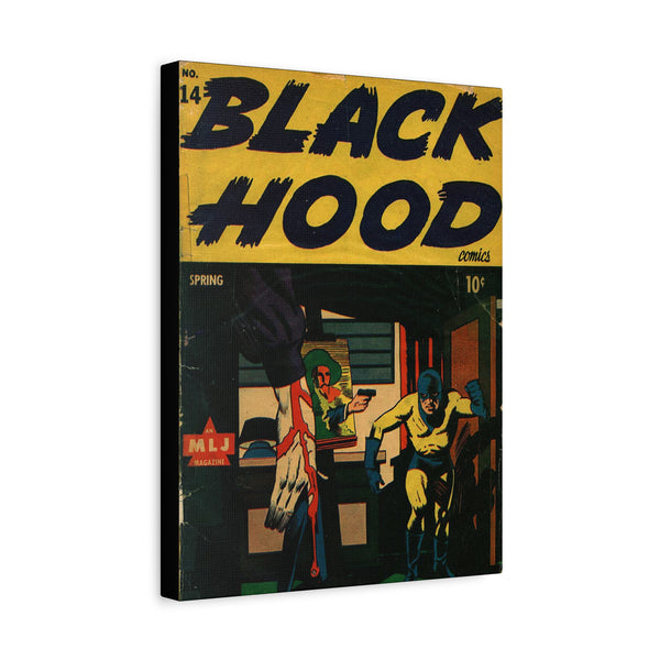 029 - Black Hood #14 Cover - Printed on hand-stretched canvas with 1.25" thick pine stretcher bar